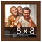 Square Simple Brown Picture Frame - UV Acrylic, Foam Board Backing, Hanging Hardware